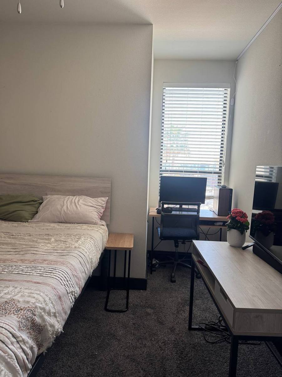 Bathroom vanity with modern fixtures